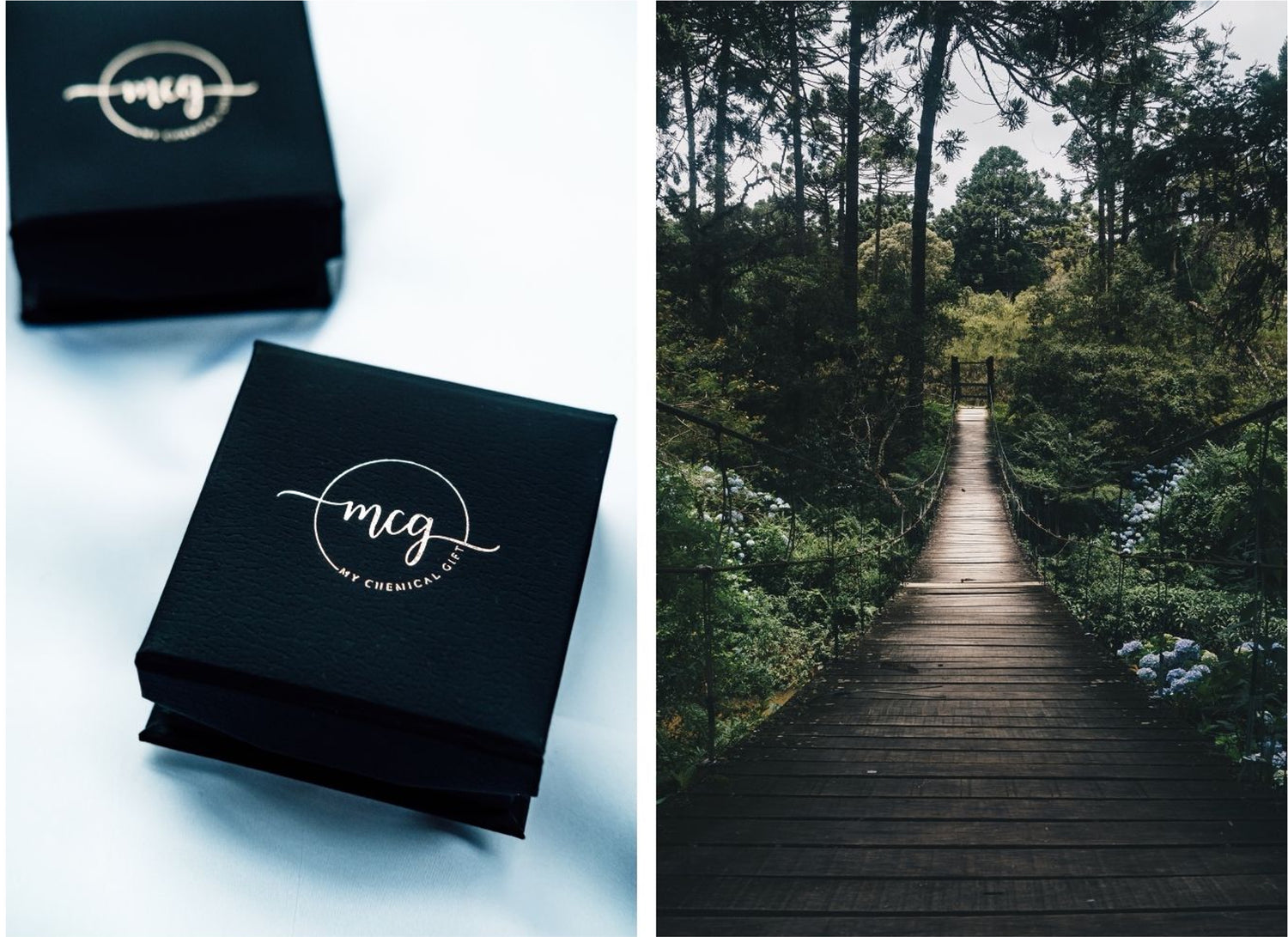 MCG packaging. Beautiful black box with gold logo. 100% recycled packaging.