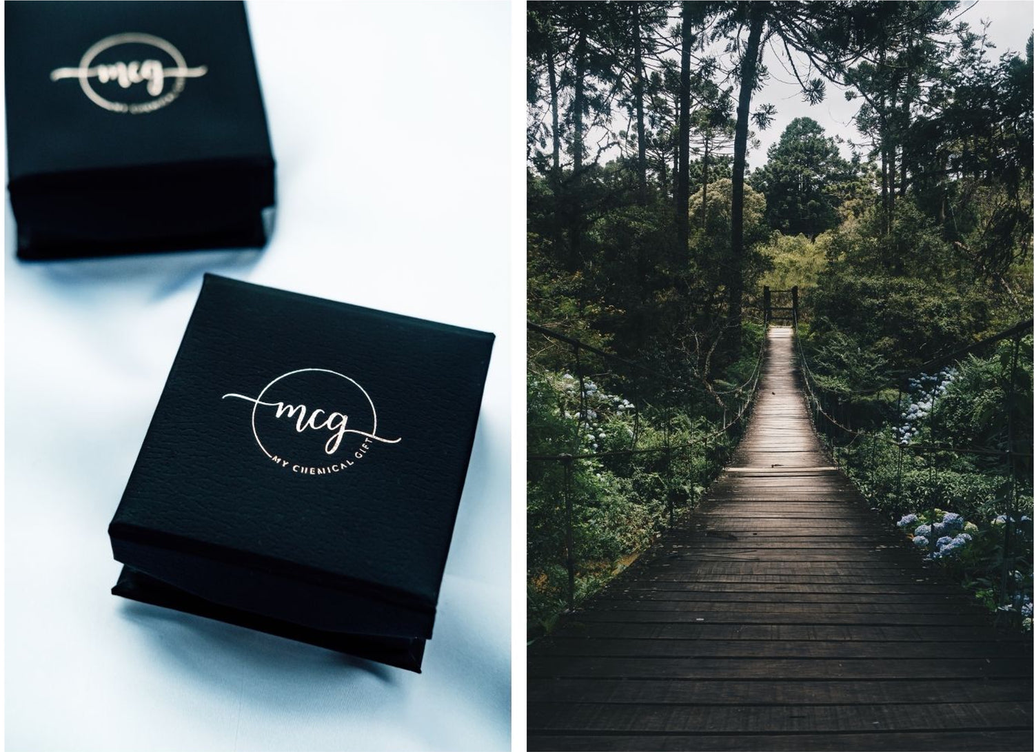 MCG packaging. Beautiful black box with gold logo. 100% recycled packaging.