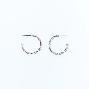 DNA double helix hoop earrings in silver - chemistry inspired jewellery for science lovers 