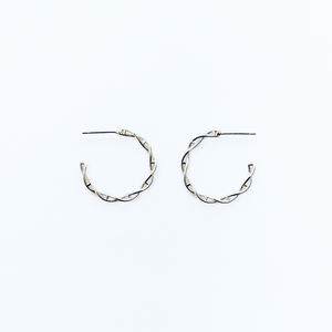 Sterling silver DNA helix hoop earrings