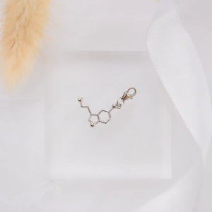 Serotonin molecule silver charm bracelet - chemistry inspired jewellery for science lovers 