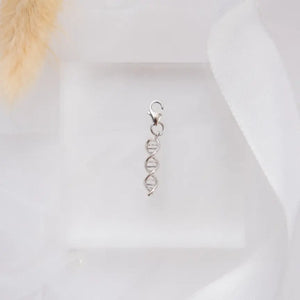 DNA double helix silver charm bracelet - chemistry inspired jewellery 