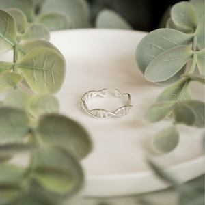 DNA double helix ring in silver - chemistry inspired jewellery gift for science lovers | My Chemical Gift
