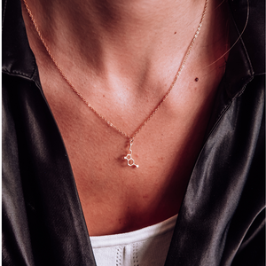 gold serotonin molecule necklace