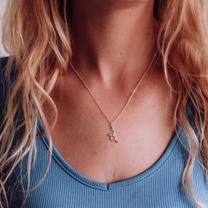 Sterling silver serotonin molecule necklace