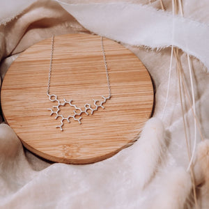 Sterling silver oxytocin molecule necklace