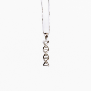 Sterling silver DNA helix necklace with adjustable chain